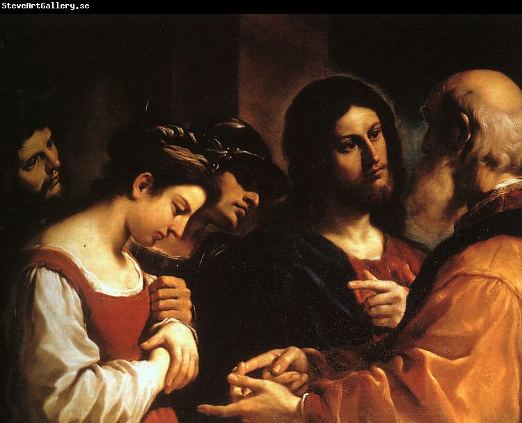  Giovanni Francesco  Guercino Christ with the Woman Taken in Adultery